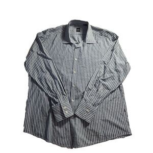 Hugo‎ Boss Shirt Mens XL Blue Striped Regular Fit Long Sleeve Button Down
